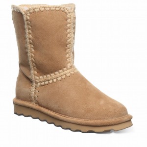 Bearpaw Elle Short Women Boots Brown | TWH6872YN