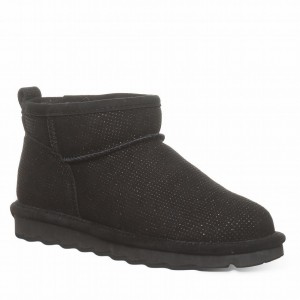 Bearpaw Shorty Exotic Women Boots Black | CEF9675VO