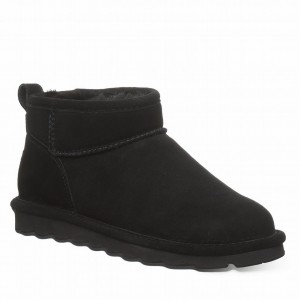 Bearpaw Shorty Wide Women Boots Black | DEY93100XH