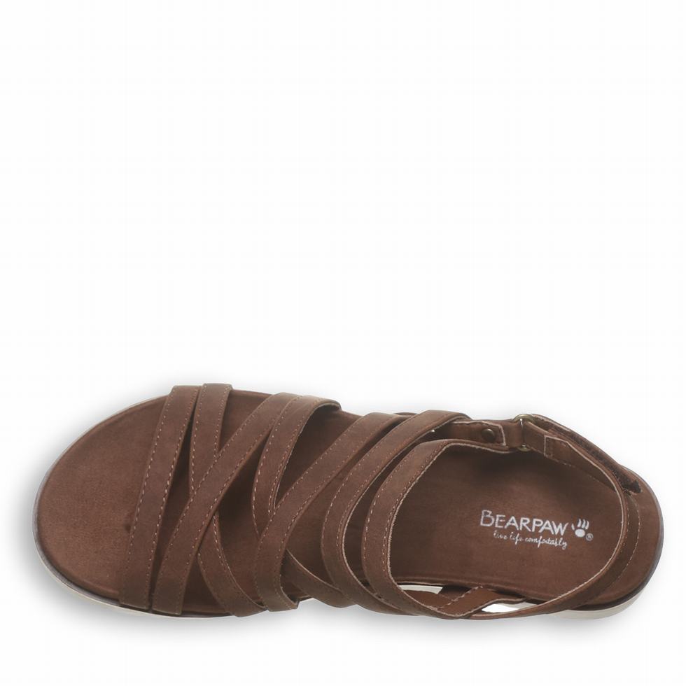 Bearpaw Crete Women Sandals Brown | NYR635MT