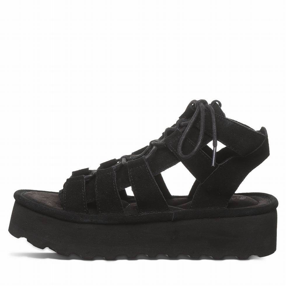 Bearpaw Elevation Women Sandals Black | VOZ7637NY