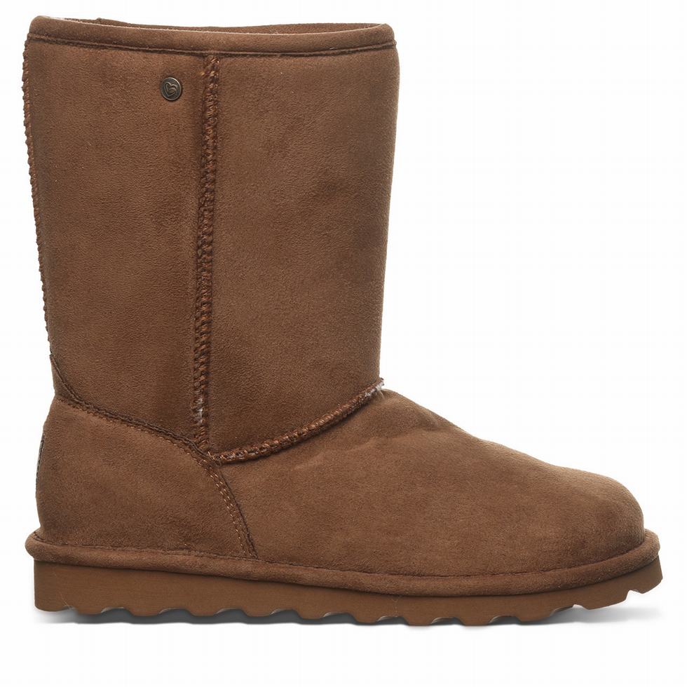 Bearpaw Elle Short Vegan Women Boots Brown | VXI5576SJ