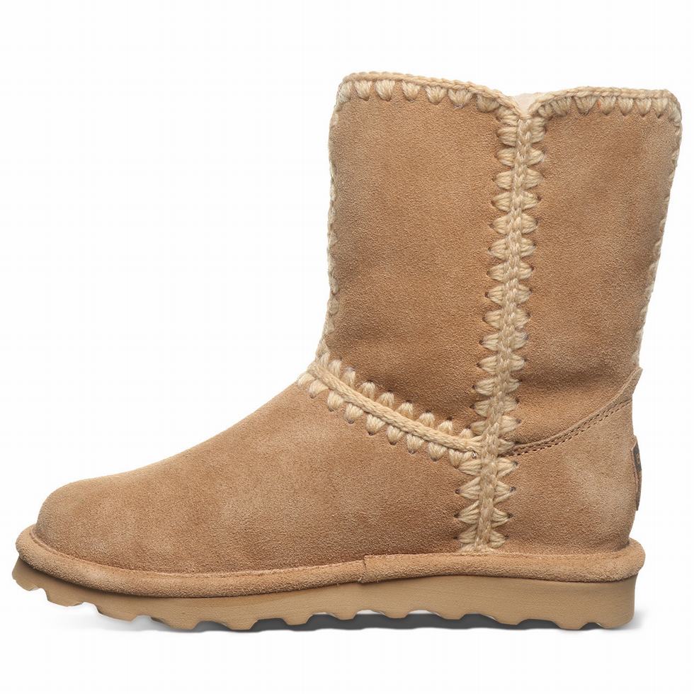 Bearpaw Elle Short Women Boots Brown | TWH6872YN