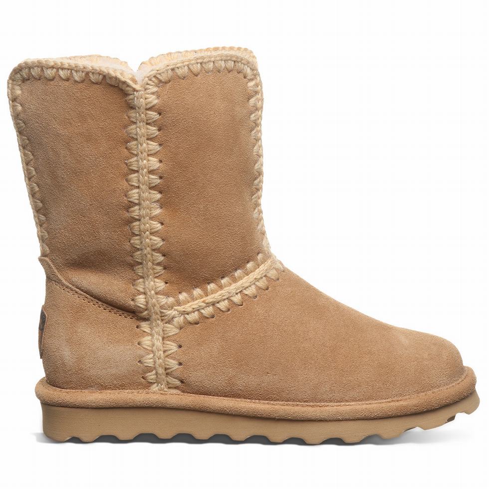 Bearpaw Elle Short Women Boots Brown | TWH6872YN