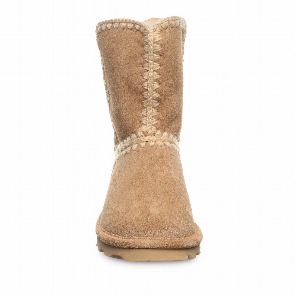 Bearpaw Elle Short Women Boots Brown | TWH6872YN