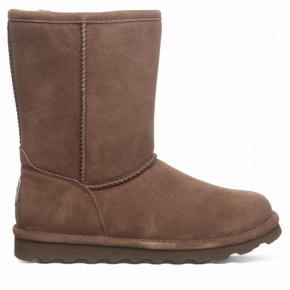 Bearpaw Elle Short Women Boots Brown | WXO9068QD