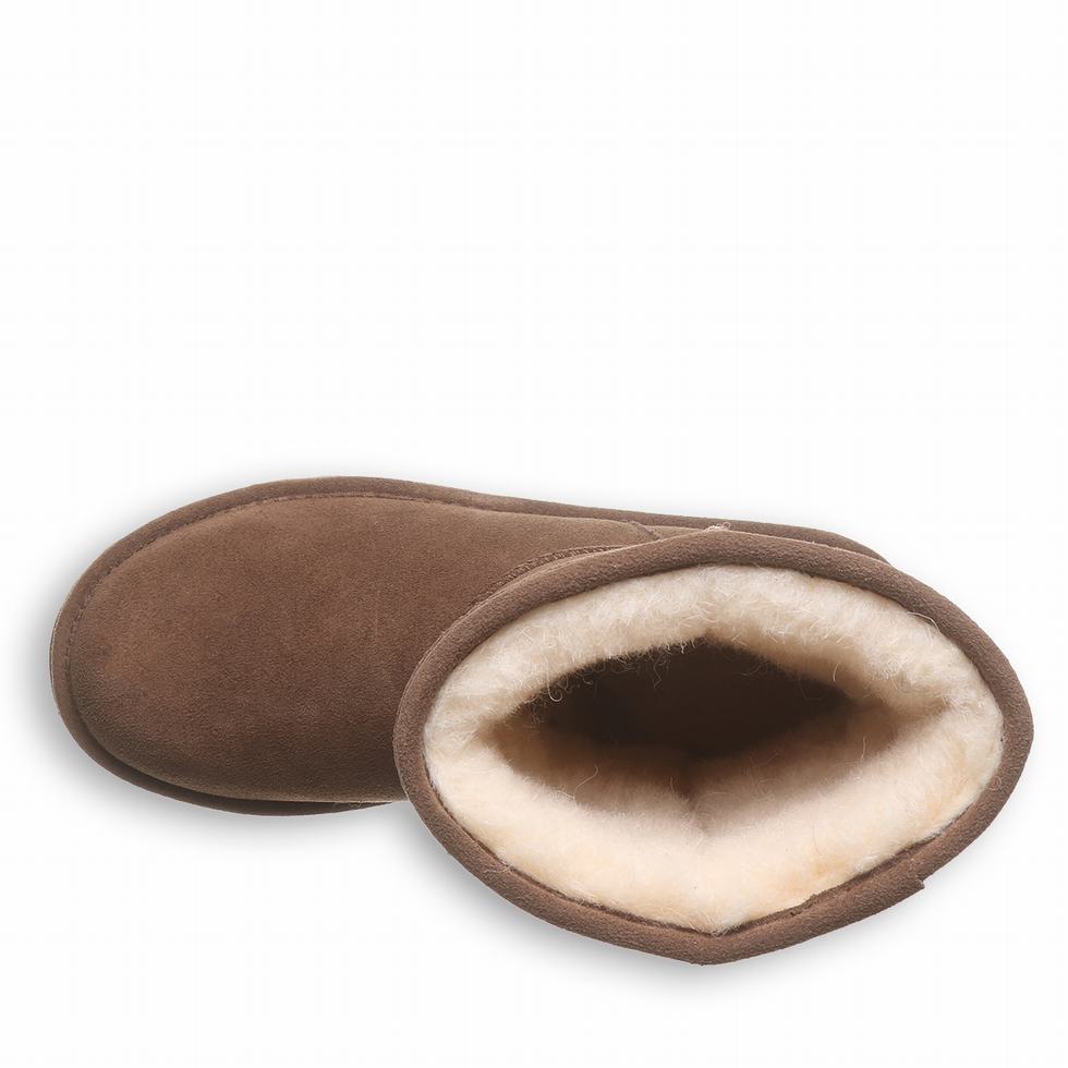 Bearpaw Elle Short Women Boots Brown | WXO9068QD