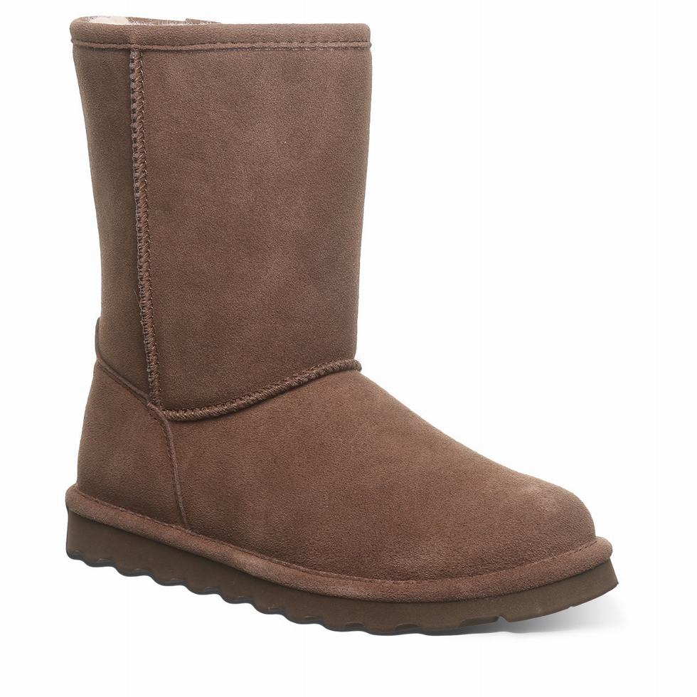 Bearpaw Elle Short Women Boots Brown | WXO9068QD