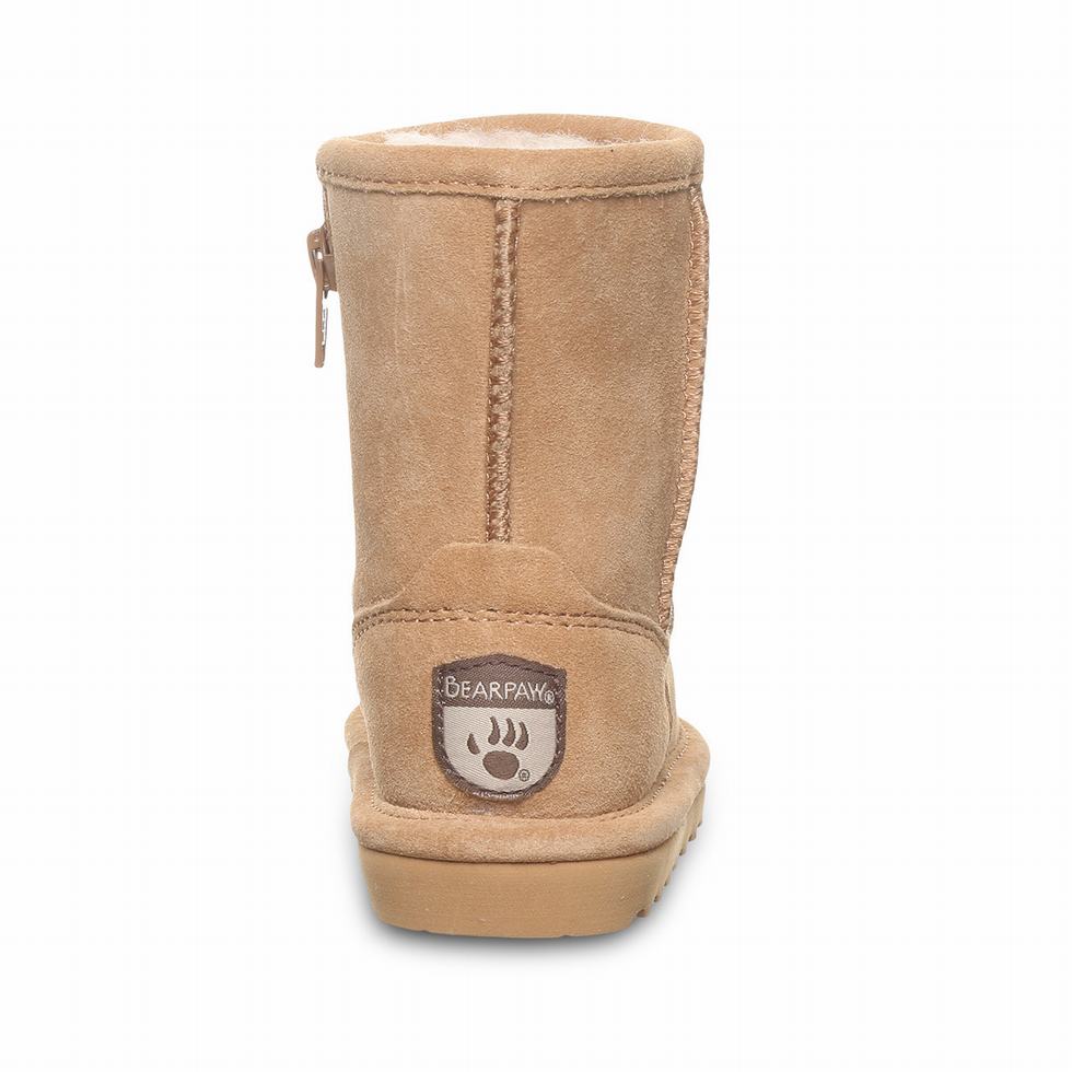 Bearpaw Elle Toddler Zipper Kids' Boots Brown | ZZU1266HX