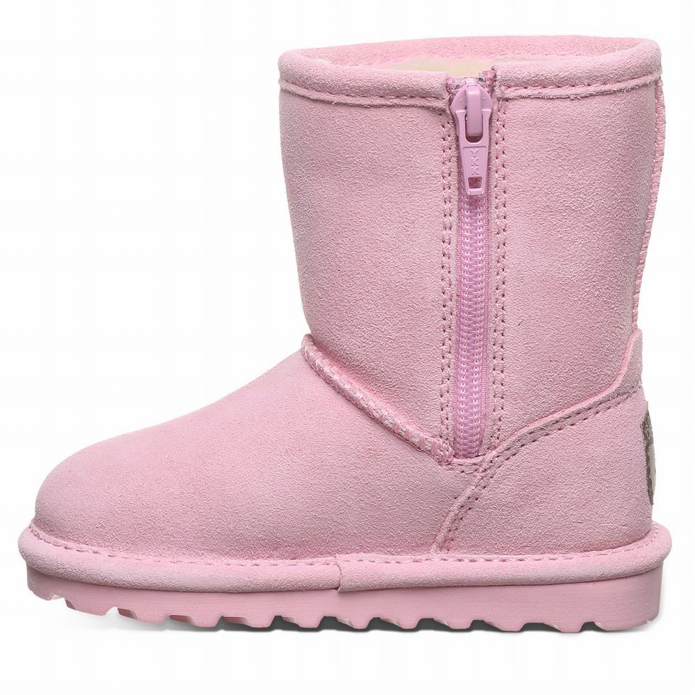 Bearpaw Elle Toddler Zipper Kids' Boots Pink | ZWH7220LT