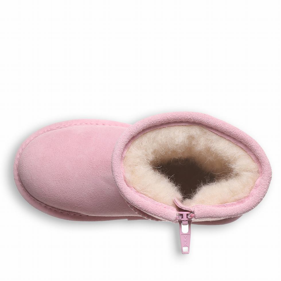 Bearpaw Elle Toddler Zipper Kids' Boots Pink | ZWH7220LT