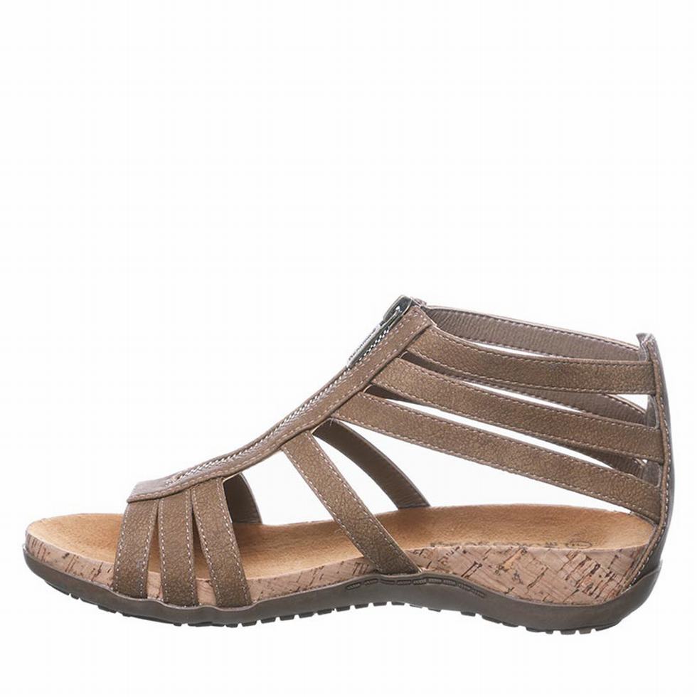 Bearpaw Layla Wide Women Sandals Brown | DQW3767PM