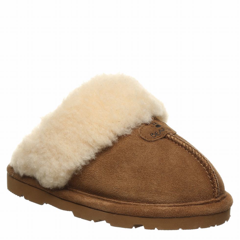 Bearpaw Loki Youth Kids\' Slippers Brown | IQB2198FL