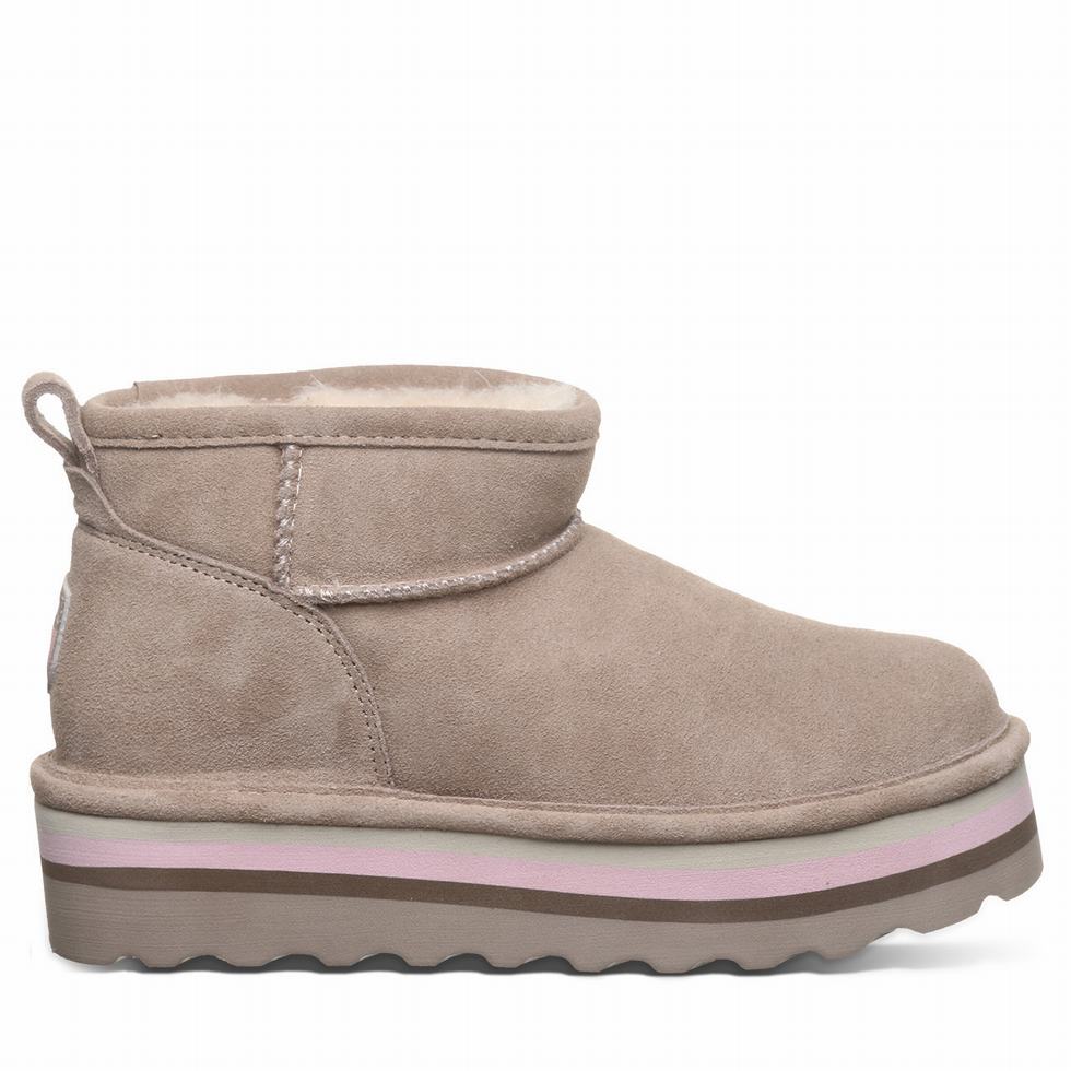 Bearpaw Retro Shorty Women Platform Boots Beige | UQX5313GE