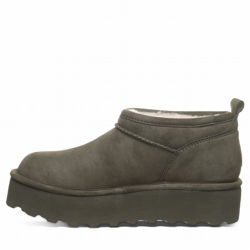 Bearpaw Retro Super Shorty Vegan Women Platform Boots Green | ULV8061GD