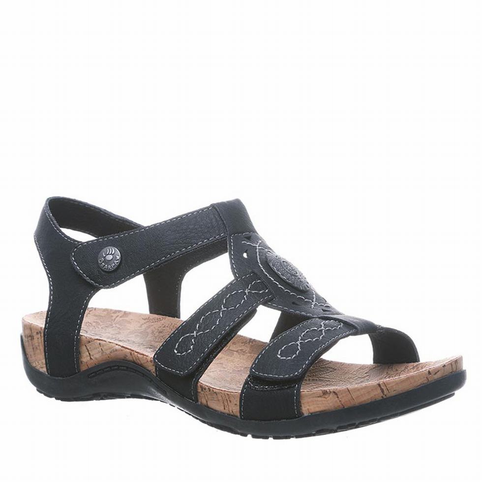 Bearpaw Ridley Wide Women Sandals Black | NZS4588HI