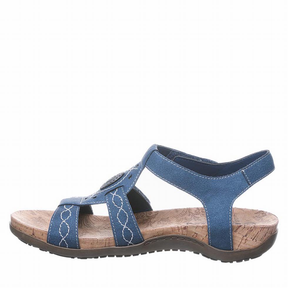 Bearpaw Ridley Wide Women Sandals Blue | WGG9581BT