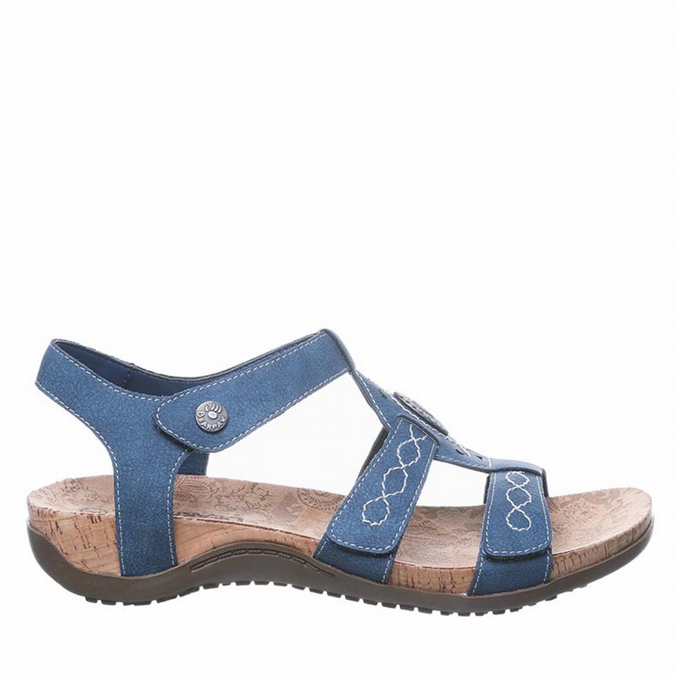 Bearpaw Ridley Wide Women Sandals Blue | WGG9581BT