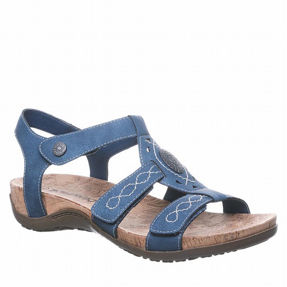 Bearpaw Ridley Wide Women Sandals Blue | WGG9581BT