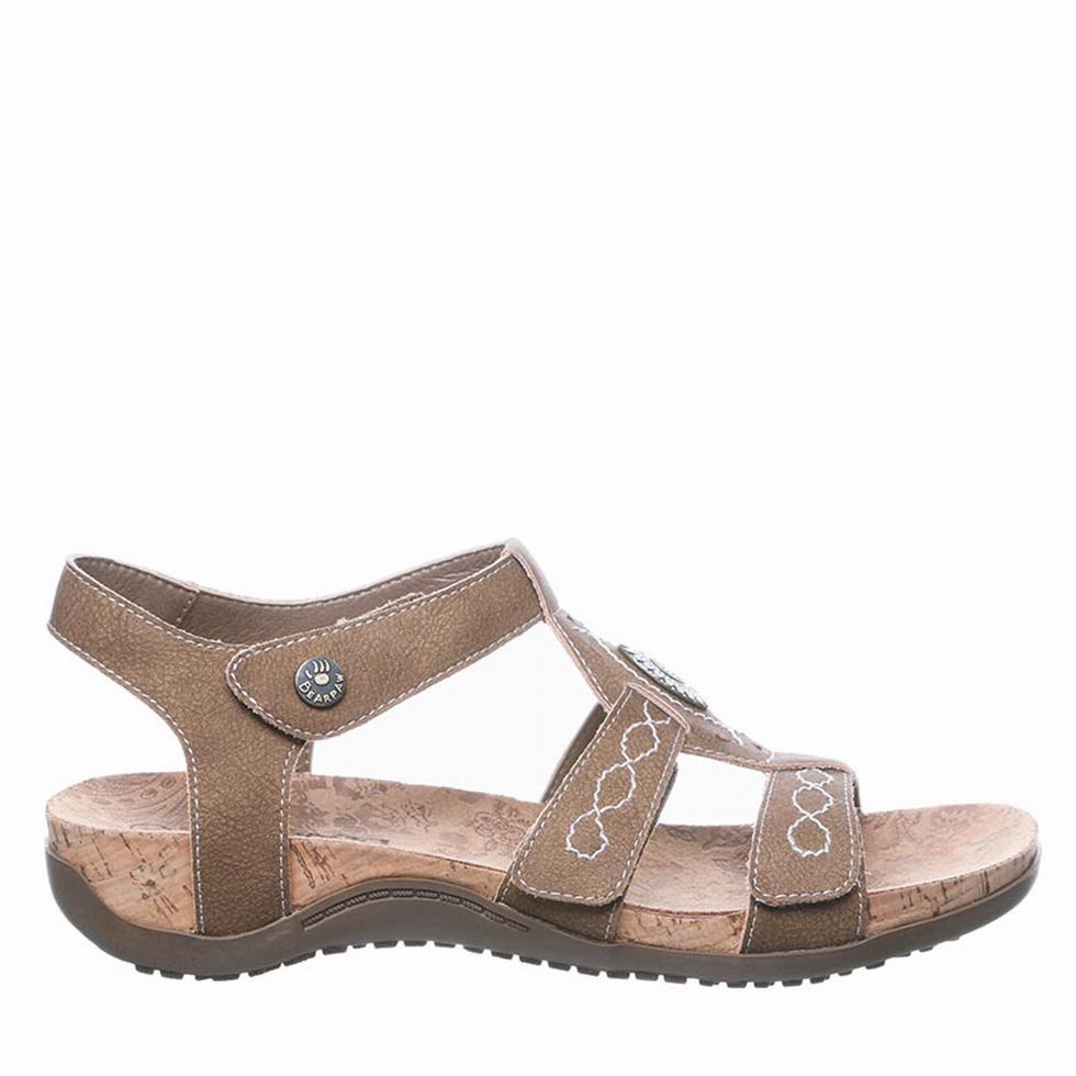 Bearpaw Ridley Wide Women Sandals Brown | DFY4111TB