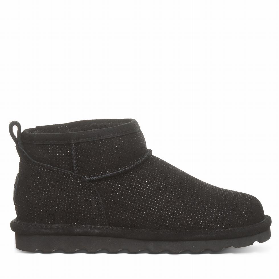 Bearpaw Shorty Exotic Women Boots Black | CEF9675VO