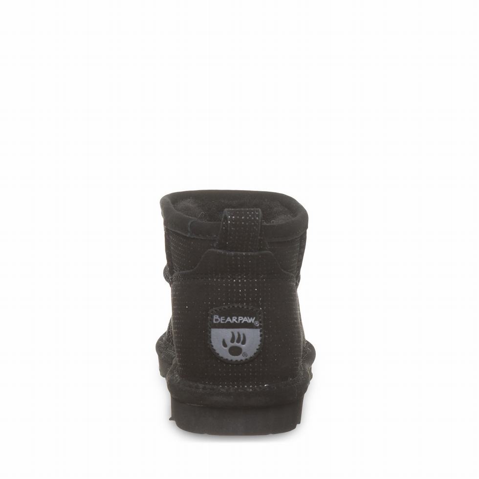 Bearpaw Shorty Exotic Women Boots Black | CEF9675VO