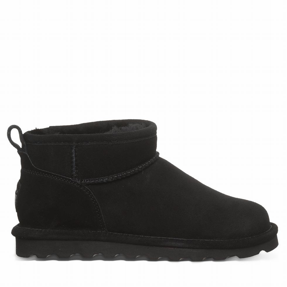 Bearpaw Shorty Wide Women Boots Black | DEY93100XH