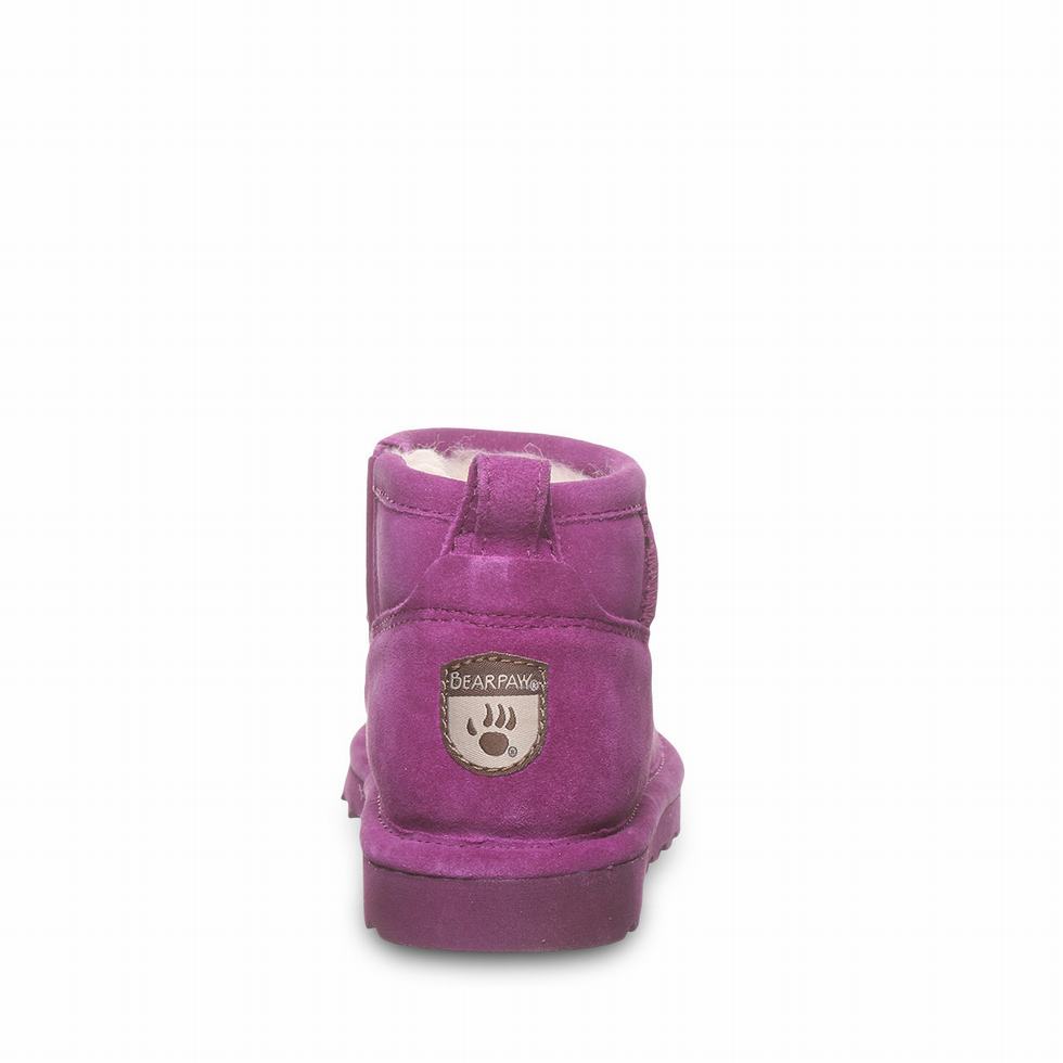 Bearpaw Shorty Youth Kids' Boots Purple | QGK8026YI